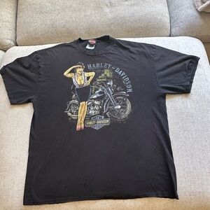Harley-Davidson Central Texas Pinup Girl Motorcycle Graphic T-Shirt Men’s XL